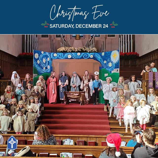 Christmas Eve Family Worship
Saturday, December 24, 4 PM

An invitation to participate in our child-led worship service at 4 p.m. on Christmas Eve. 


